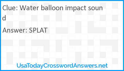 Water balloon impact sound Answer