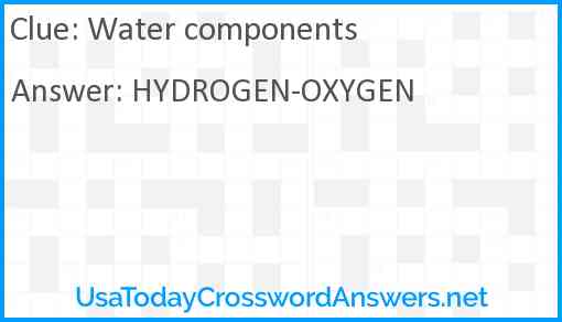Water components Answer