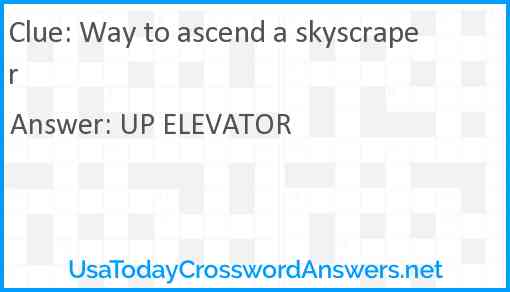 Way to ascend a skyscraper Answer