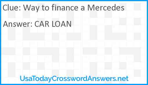 Way to finance a Mercedes Answer