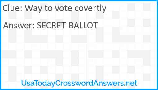 Way to vote covertly Answer