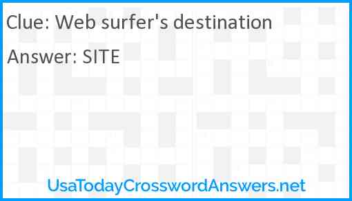 Web surfer's destination Answer