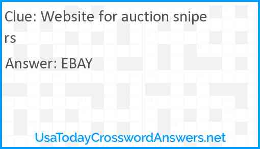 Website for auction snipers Answer