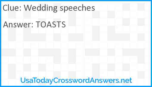 Wedding speeches Answer