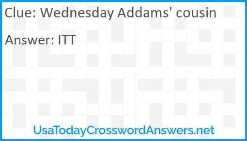 Wednesday Addams' cousin Answer