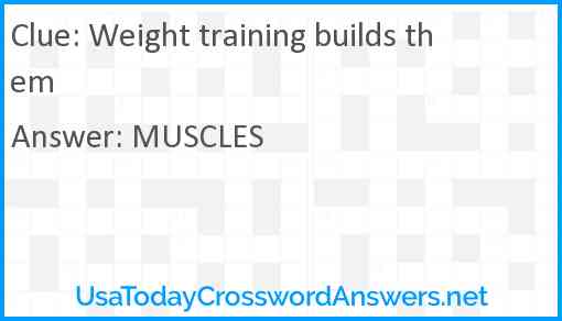 Weight training builds them Answer