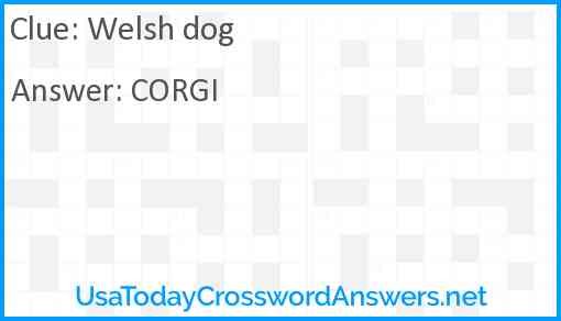 Welsh dog Answer