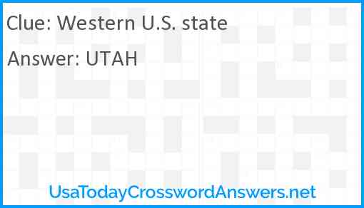 Western U.S. state Answer