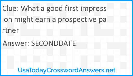 What a good first impression might earn a prospective partner Answer