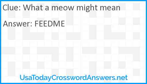 What a meow might mean Answer