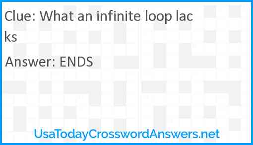 What an infinite loop lacks Answer