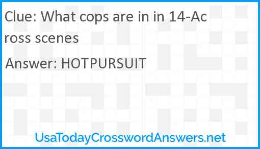 What cops are in in 14-Across scenes Answer