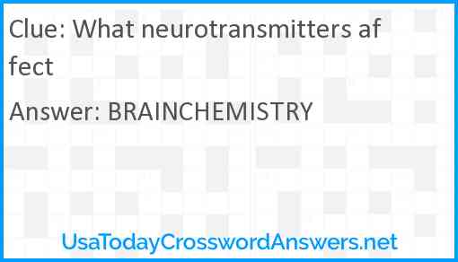 What neurotransmitters affect Answer