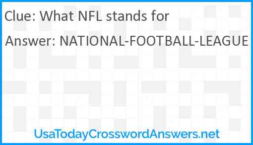 What NFL stands for Answer