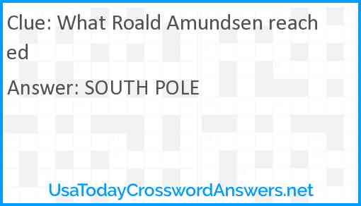 What Roald Amundsen reached Answer