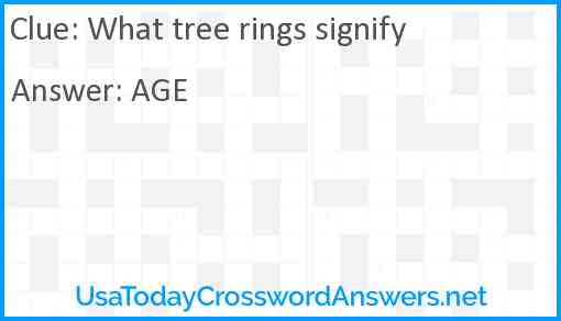 What tree rings signify Answer