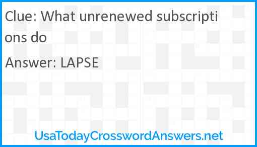 What unrenewed subscriptions do Answer