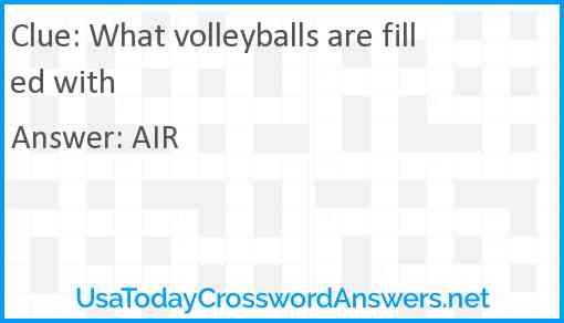 What volleyballs are filled with Answer
