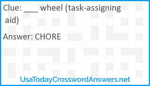 ___ wheel (task-assigning aid) Answer