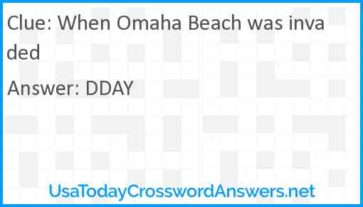When Omaha Beach was invaded Answer