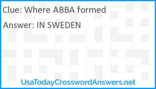 Where ABBA formed Answer