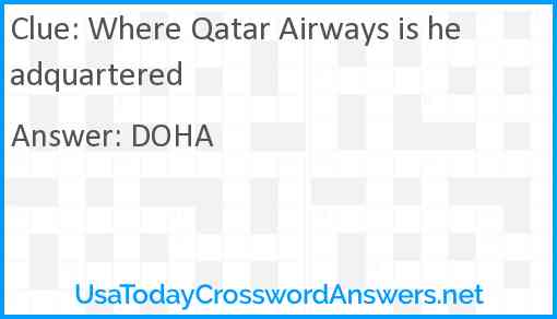 Where Qatar Airways is headquartered Answer