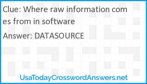 Where raw information comes from in software Answer