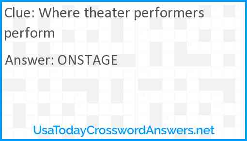 Where theater performers perform Answer