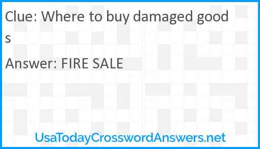 Where to buy damaged goods Answer