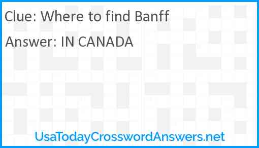 Where to find Banff Answer