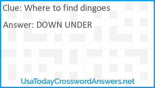 Where to find dingoes Answer