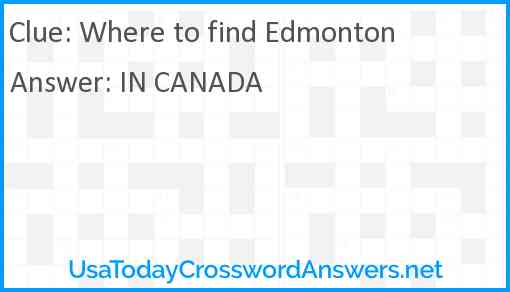 Where to find Edmonton Answer