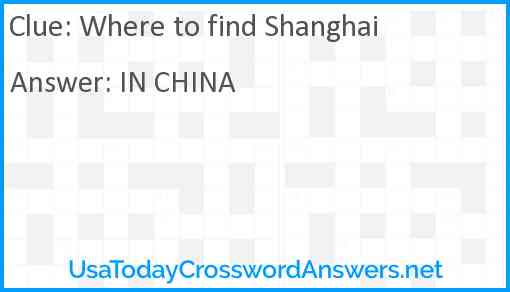 Where to find Shanghai Answer