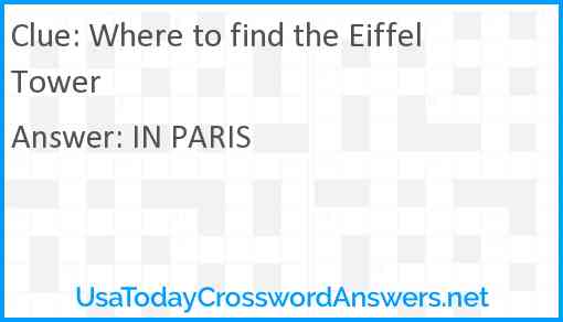 Where to find the Eiffel Tower Answer