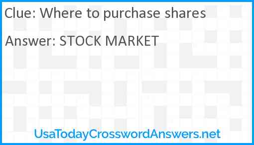 Where to purchase shares Answer