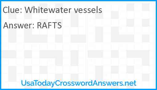 Whitewater vessels Answer