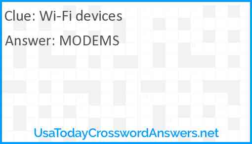 Wi-Fi devices Answer