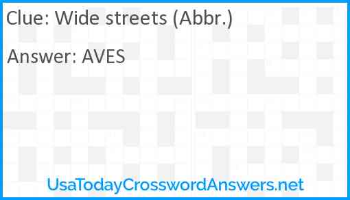 Wide streets (Abbr.) Answer