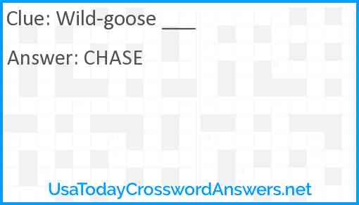 Wild-goose ___ Answer