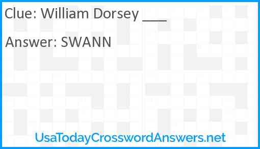 William Dorsey ___ Answer
