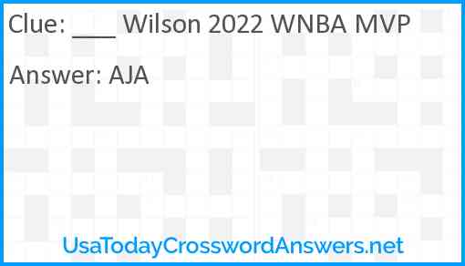 ___ Wilson 2022 WNBA MVP Answer