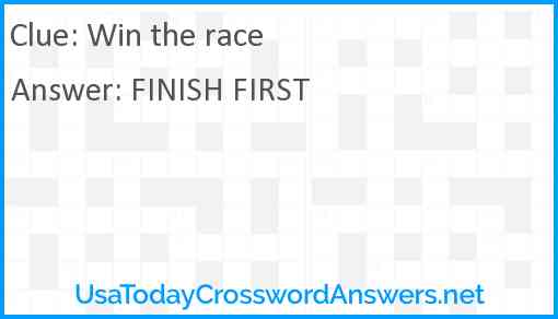 Win the race Answer