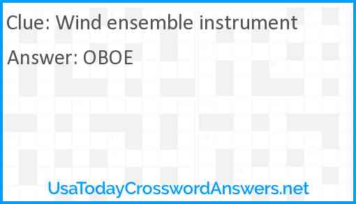 Wind ensemble instrument Answer