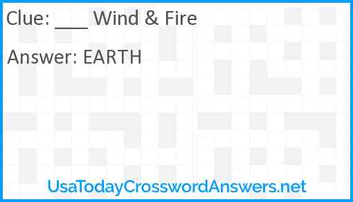 ___ Wind & Fire Answer