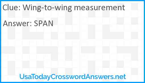 Wing-to-wing measurement Answer