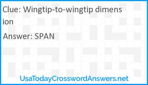 Wingtip-to-wingtip dimension Answer