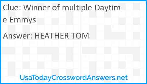 Winner of multiple Daytime Emmys Answer