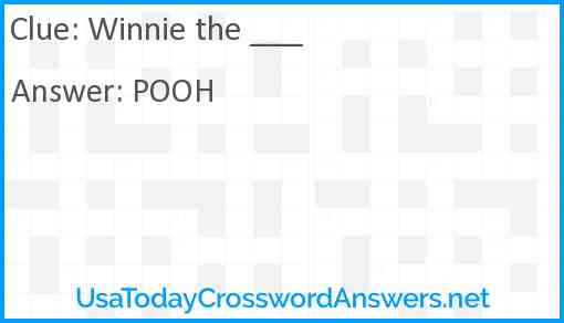 Winnie the ____ Answer