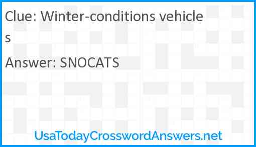 Winter-conditions vehicles Answer
