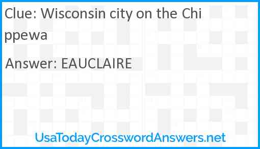 Wisconsin city on the Chippewa Answer